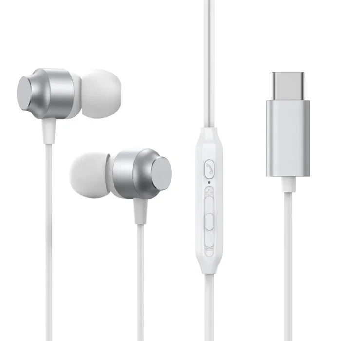 Joyroom-ec06 Type-c Series In-ear Metal Wired Earbuds Silver