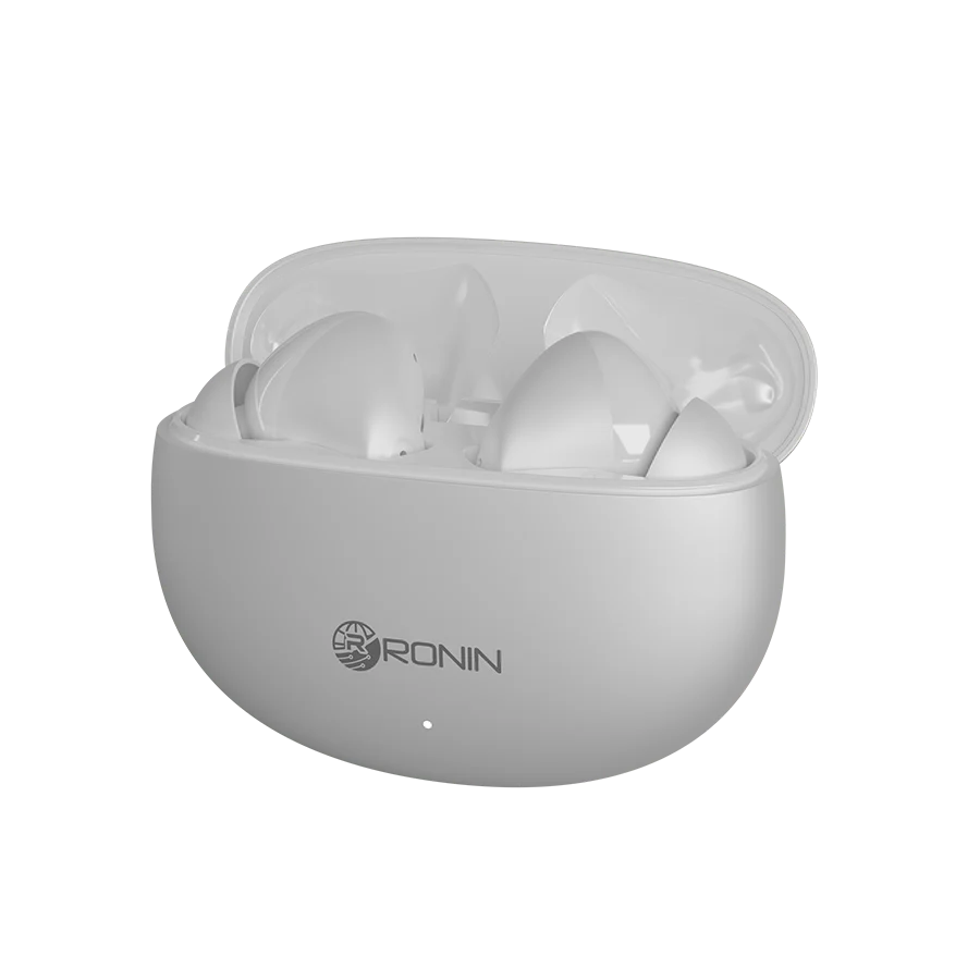 Ronin R-7030 Earbuds, Environmental Noise Cancellation with IPX4 Water Resistance, Stereo Sound, and Long Battery Life, Heavy Bass, High-Quality Sound & Quad-Mic for Clear Calls