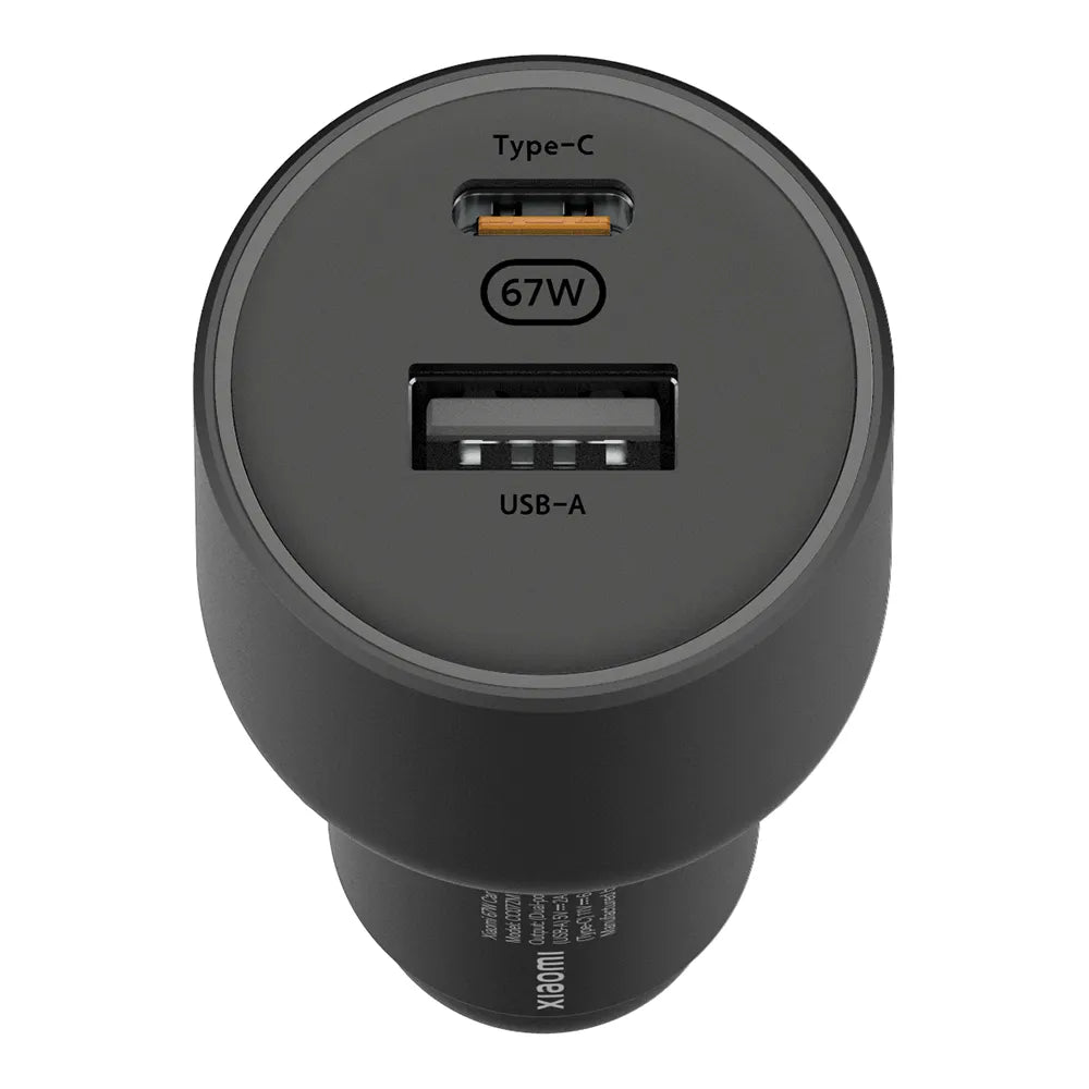 Xiaomi 67W Car Charger (USB-A + Type C): Dual Port Design and Universal Compatibility