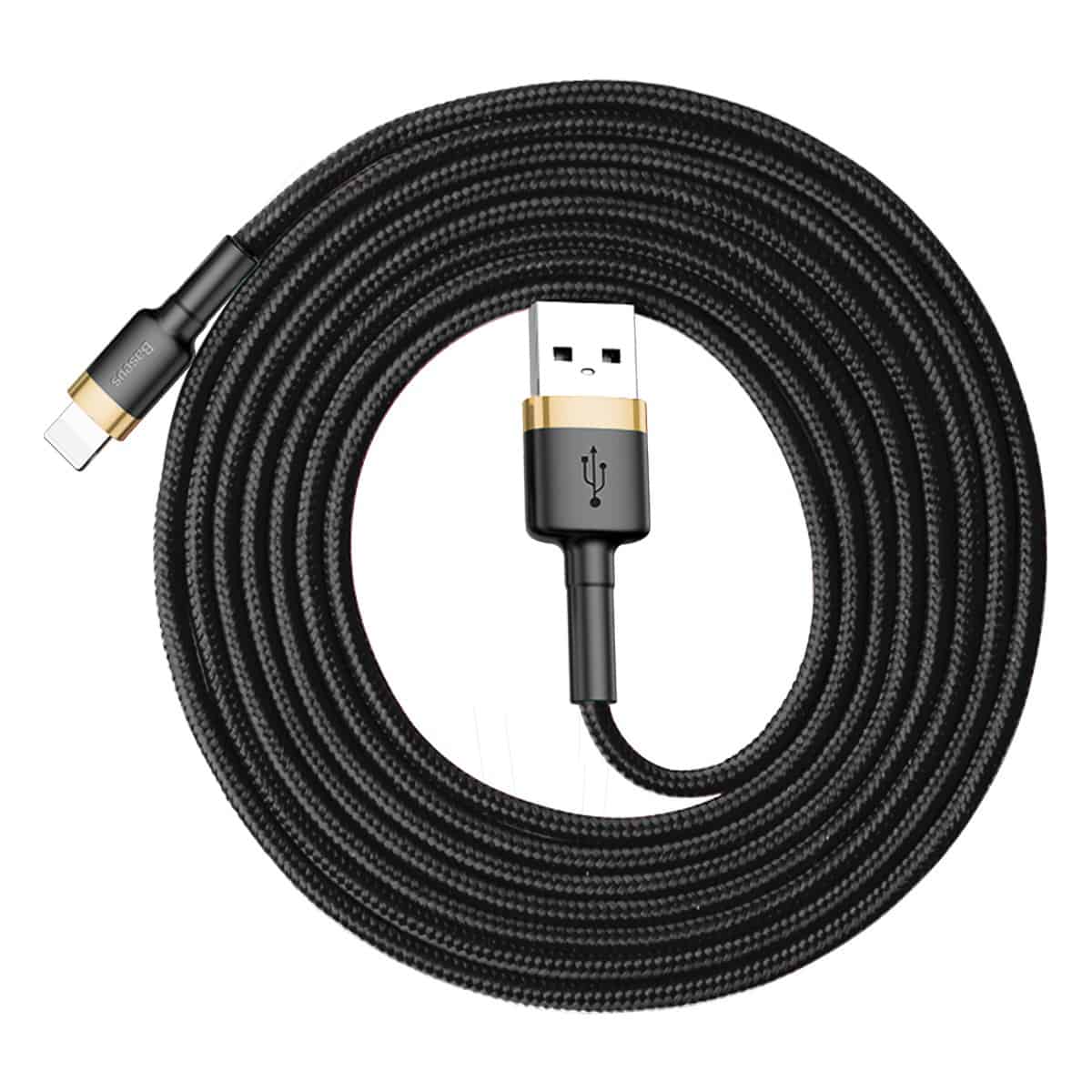 Baseus cafule Cable USB For iPhone 2.4A 1m/1.5A 2m Gold+Black