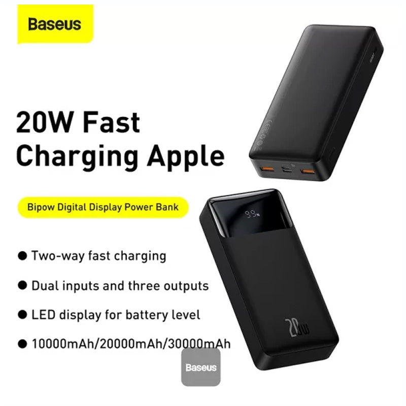 Baseus Bipow Digital Display Power bank 20000mAh 20W Black