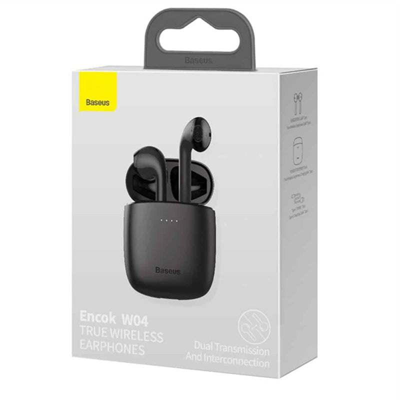 Baseus W04 TWS Bluetooth Earphone 5.0 True Wireless Earbuds Stereo Headphones BLACK