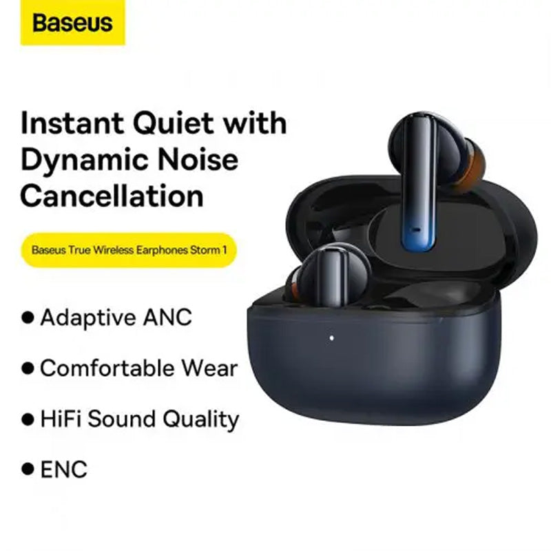 Baseus Storm 1 Adaptive ANC Bluetooth 5.2 Earphones TWS Earbuds, HiFi Sound Quality
