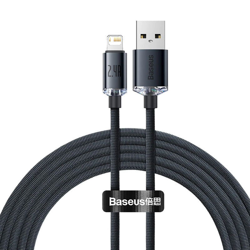 Baseus Tungsten USB to iP 2.4A 2M Gold Fast Charging Data Cable Black