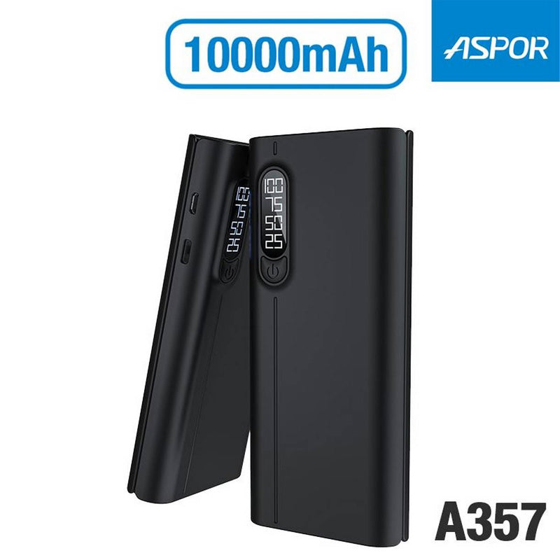 ASPOR A357 10000mAh Power Bank: 10000mAh Capacity with Dual USB Output