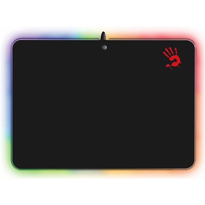 Bloody MP-50RS RGB Gaming Mouse Pad - RGB Borders - 10 Lighting Effect Switch - Non-Slip Rubber Base - Ultra Smooth - Waterproof Cloth Surface - For PC/Laptop/Gaming Gear - Black