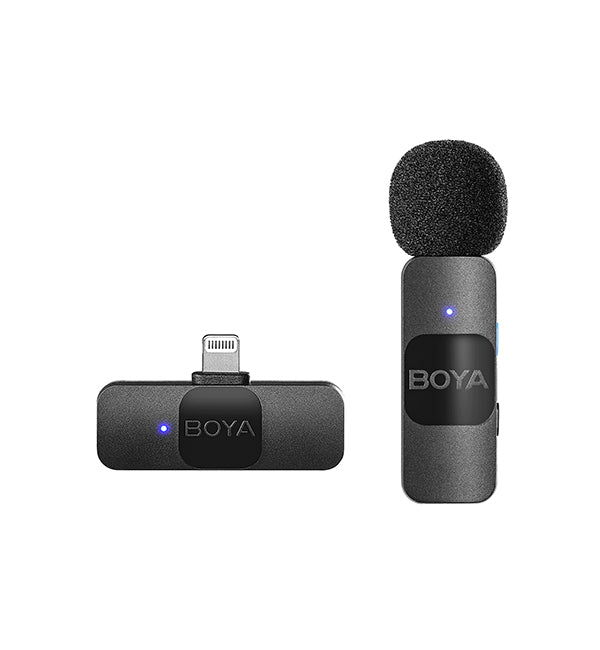 Boya - BY-V1 Wireless Microphone System With Separate High Noise Reduction Button for Eye phone,Eye OS Devices