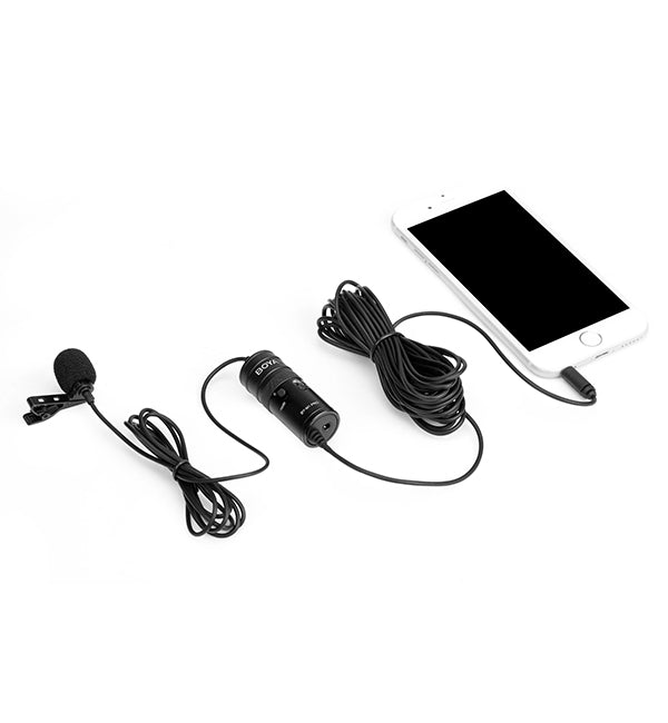 BOYA by-M1 Pro Omnidirectional Lavalier Microphone Clip-on Lapel Mic for iPhone Android & Windows Smartphones PC DSLR Cameras Audio Recorders, YouTube, Interview, Studio, Video Recording 19.6ft