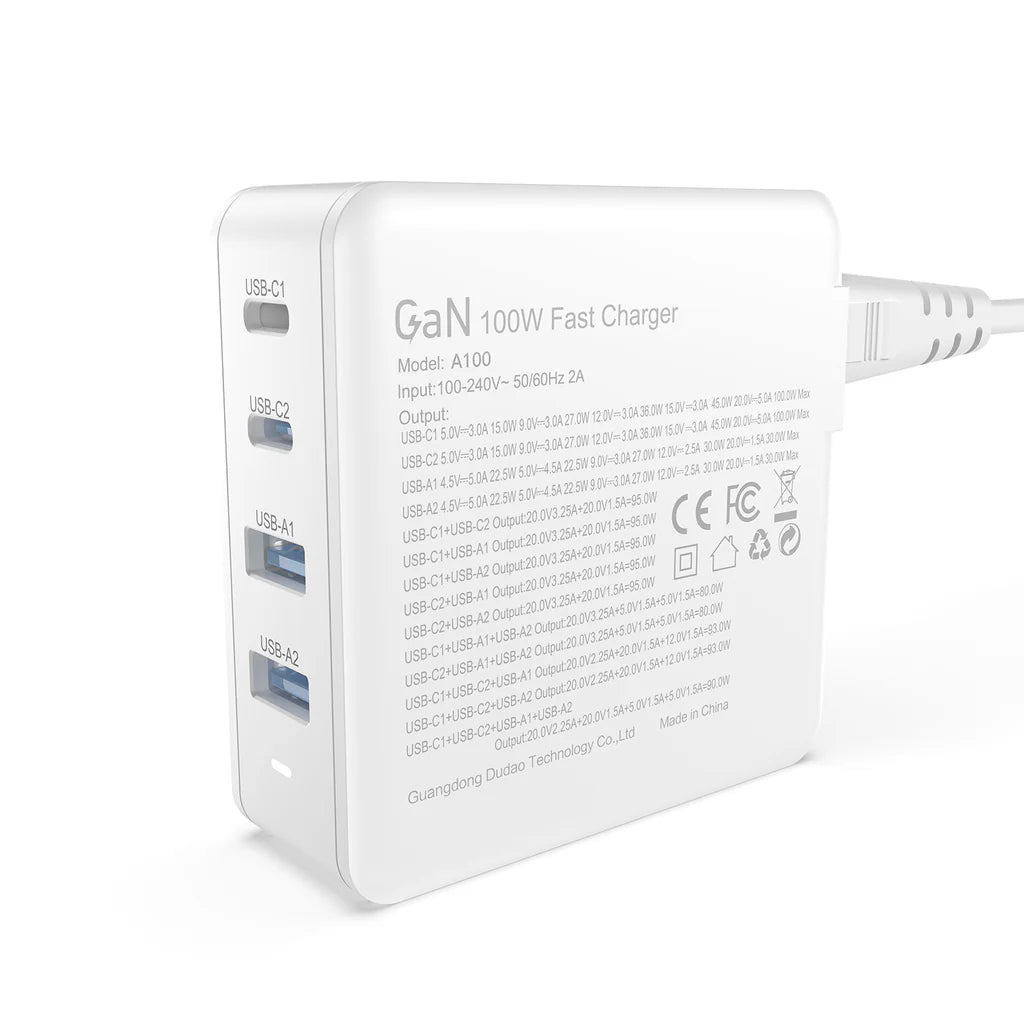 Dudao A100EU GaN 100W 2xUSB C 2xUSB fast charger