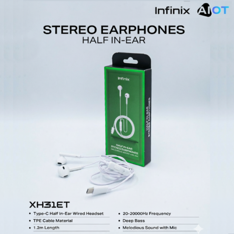 Infinix TYPE-C STEREO Wired Earphones XH31ET