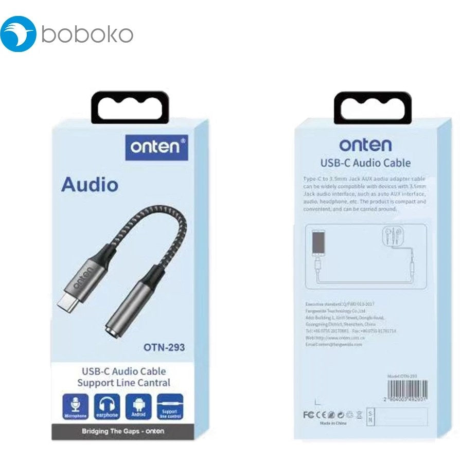 Onten OTN-293 USB-C To 3.5mm Audio Adapter