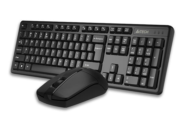 A4Tech 3330NS - Wireless Keyboard Mouse Combo Set - 2.4G Wireless - Silent Clicks Mouse