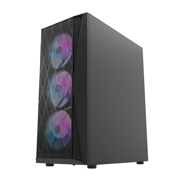 Darkflash Gaming PC Case Tempered Glass ATX Tower Computer Case with 4x ARGB Fans - Black (DK352)