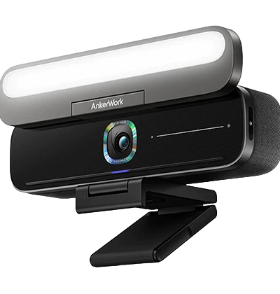 Anker Work B600 Video Bar -Black | All-in-One Video Bar with Camera, Speaker, Microphone, and Light
