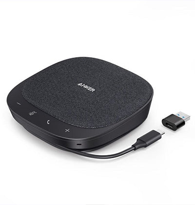 Anker PowerConf S330 USB Speakerphone - Smart Voice Enhancement, Plug and Play, 360° Voice Coverage, Full Duplex Audio