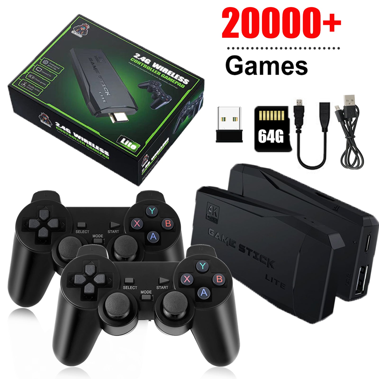 M8 Game 4k Game With 64gb Games Tf Card For 20000+ Games And Two Game Controllers Rk3228 Ram 256mb,rom 128mb