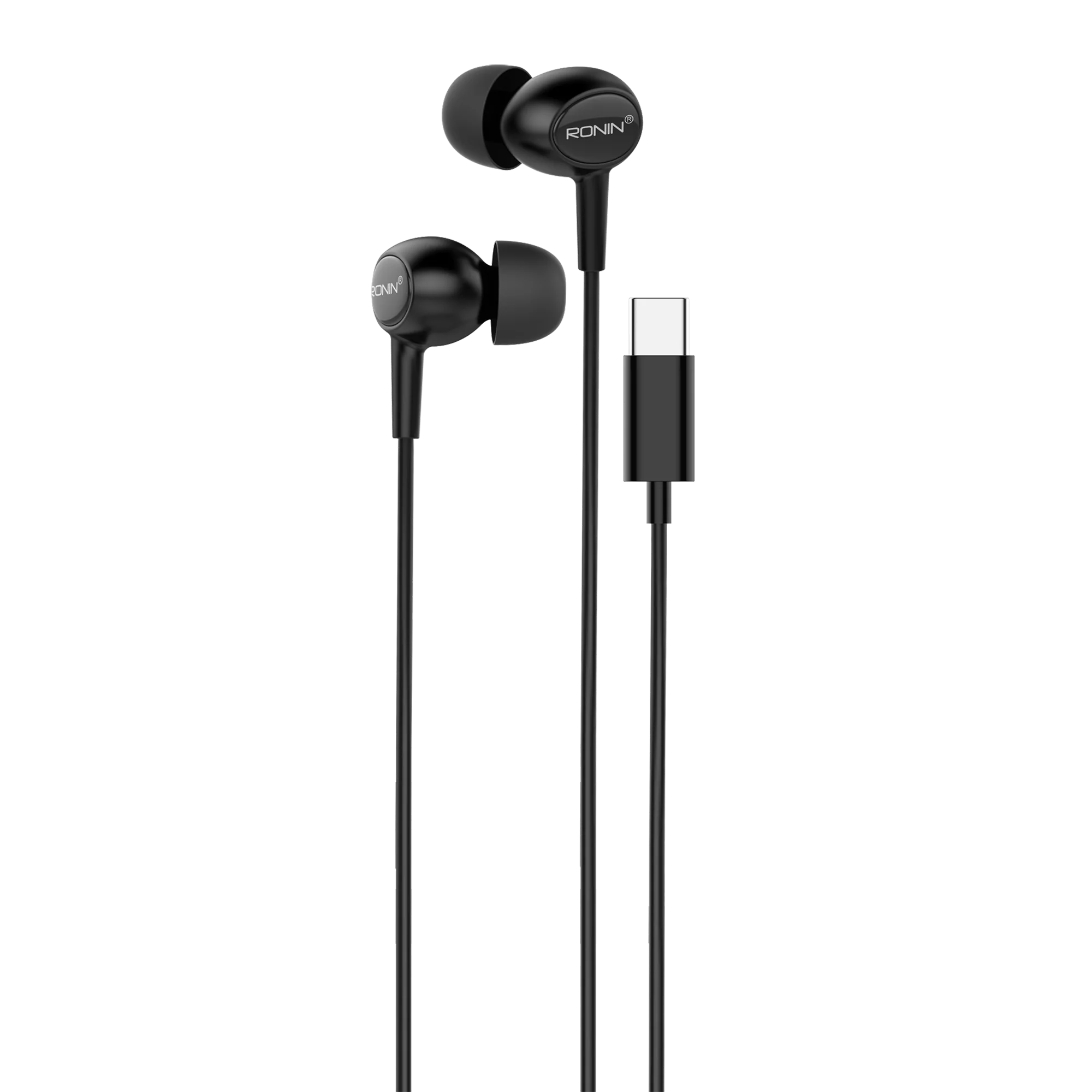 Ronin R-9 Crystal Clear Sound Type-C Earphones - Powerful HD Speakers, Hassle-Free Calls, 1.2m High Elastic Wire