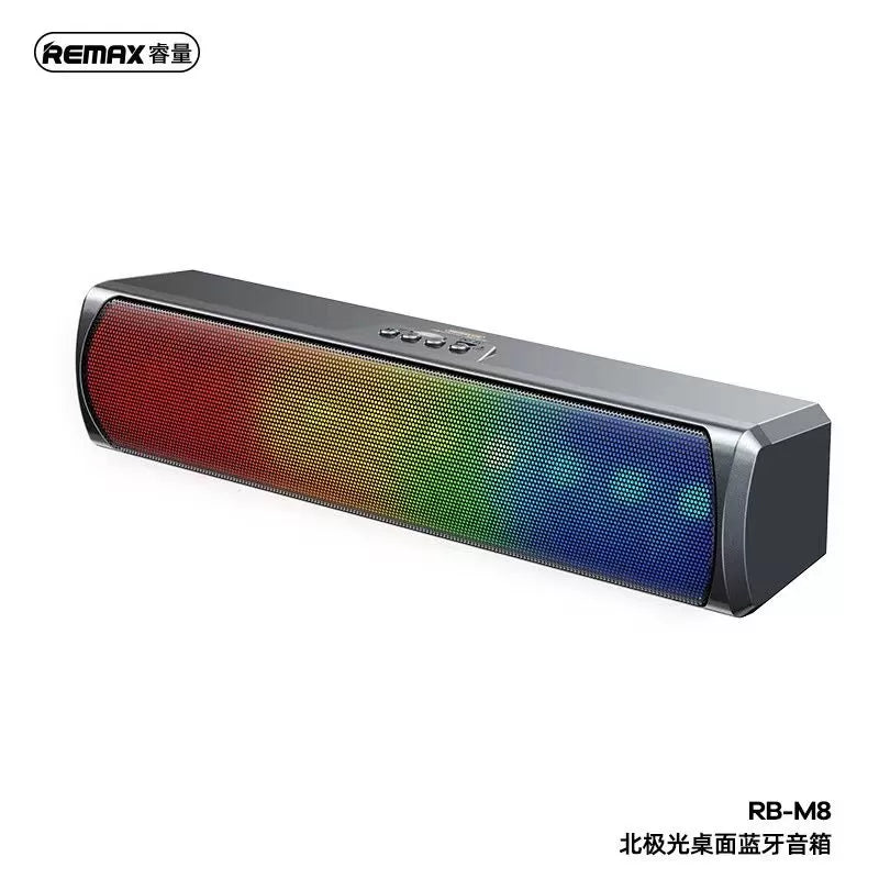 Remax Rb-M8 Wireless Bluetooth V5.0 Portable Speaker Hifi Audio Super Bass Rgb Led Light Speaker