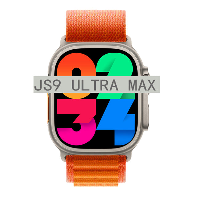 JS9 ULTRA MAX 2.12 Inch Amoled Screen Smart Watch Ultra 49mm Men Series 8 Nfc Wireless Charging Sports Watch (Orange)