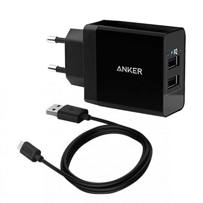 Anker 24W 2-Port USB Charger & Micro USB Cable
