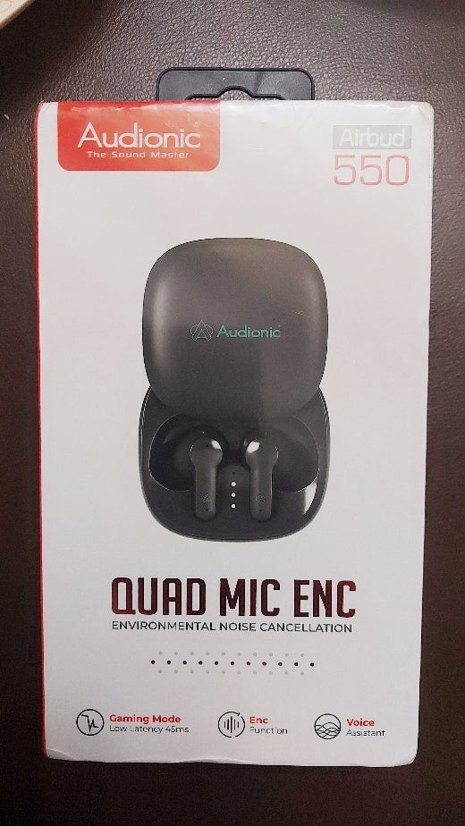 Audionic Airbud 550 Noise-canceling Quad mic Slide Earbuds