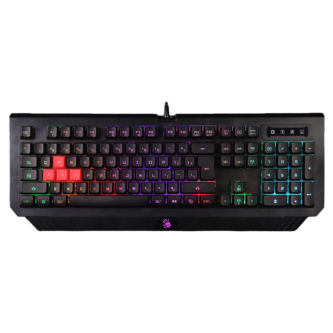 Bloody B120 Turbo Illuminated Gaming Keyboard, Double-Secured Water Resistant keyboard