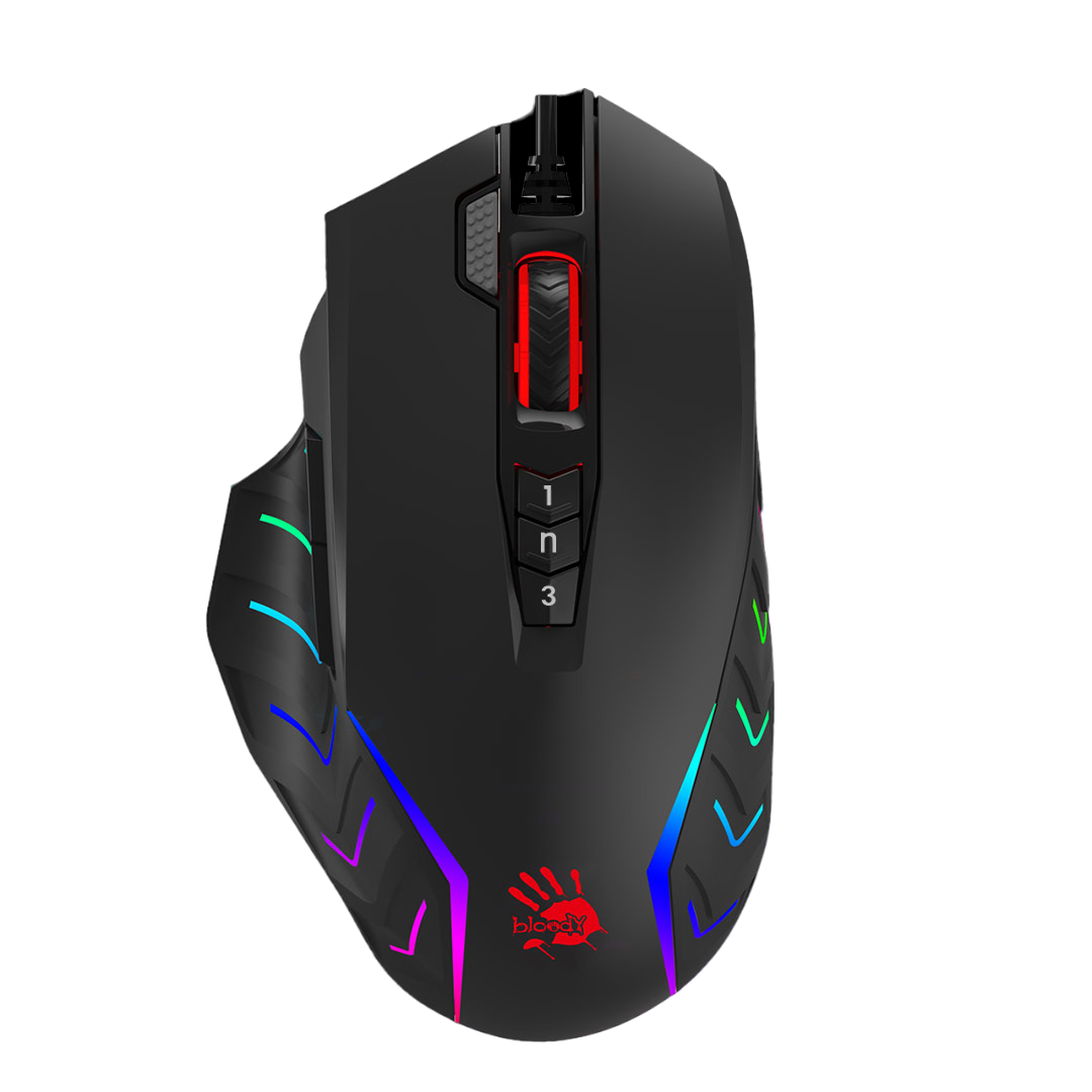 Bloody J95s Gaming Mouse with 2-Fire RGB Animation (Black)