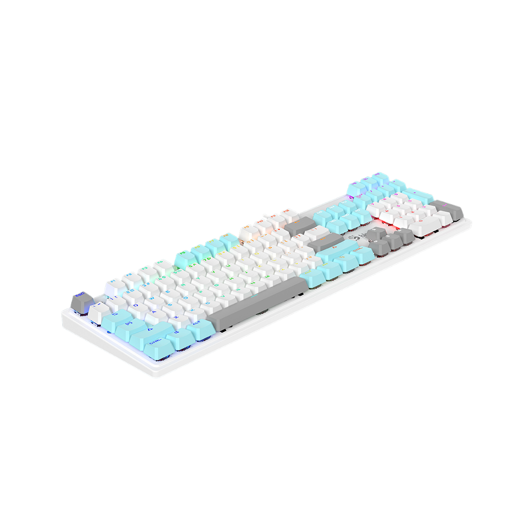 Bloody S510N Mechanical RGB Gaming Keyboard -Anti Ghosting-1000-Hz Report Rate-1ms Responce-Extra Keycaps(Ice White)