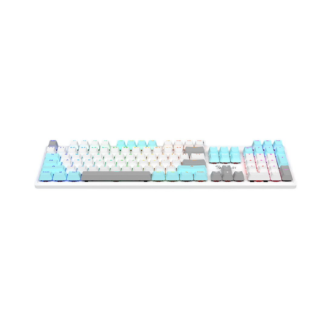Bloody S510N Mechanical RGB Gaming Keyboard -Anti Ghosting-1000-Hz Report Rate-1ms Responce-Extra Keycaps(Ice White)