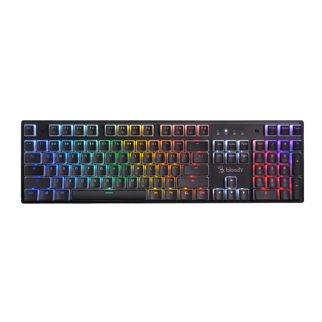 Bloody S510N Mechanical RGB Gaming Keyboard - Anti Ghosting - 1000 Hz Report Rate - 1 ms Response - Extra Keycaps - Brown Switch