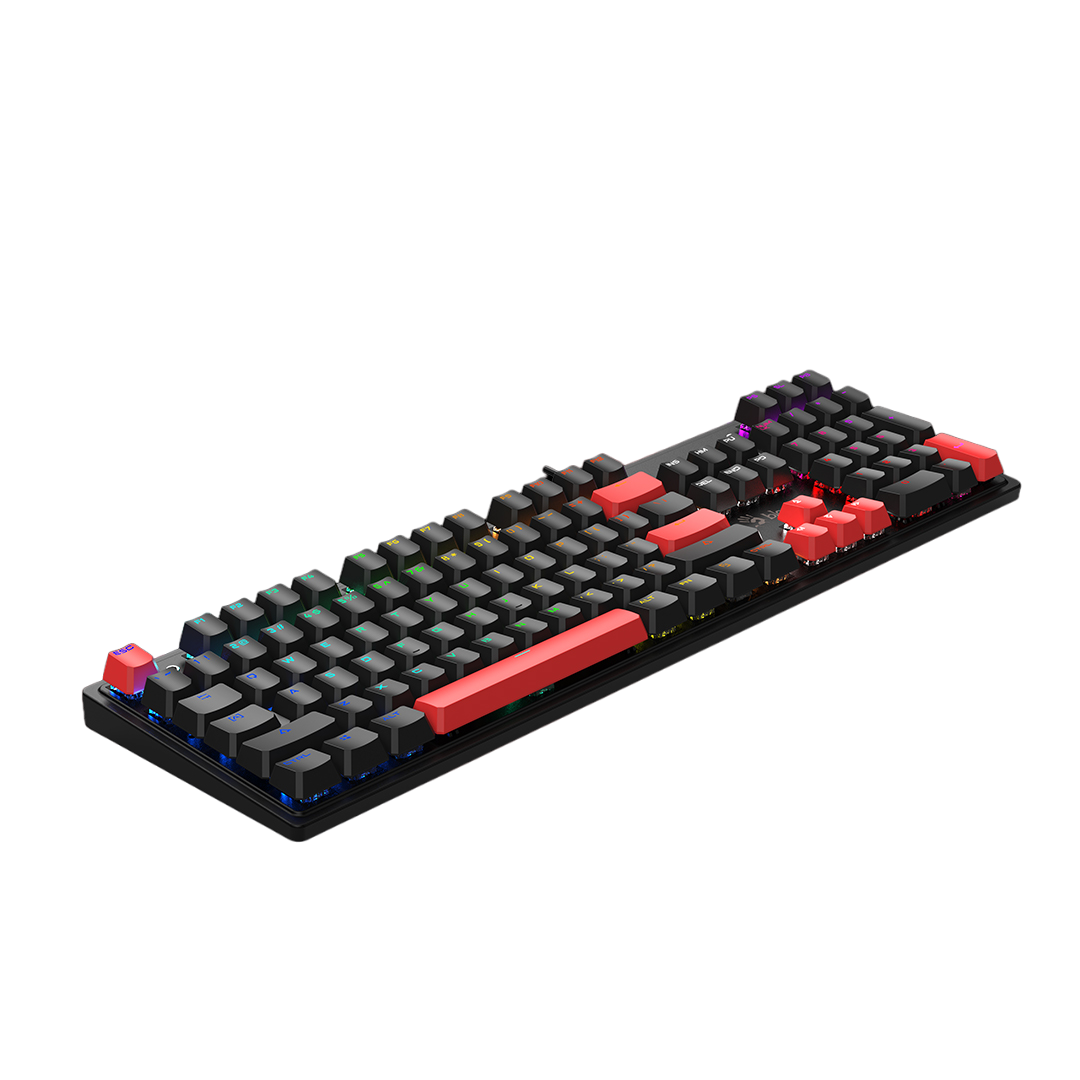 Bloody S510N Mechanical RGB Gaming Keyboard - Anti Ghosting - 1000 Hz Report Rate - 1 ms Response - Extra Keycaps - Brown Switch
