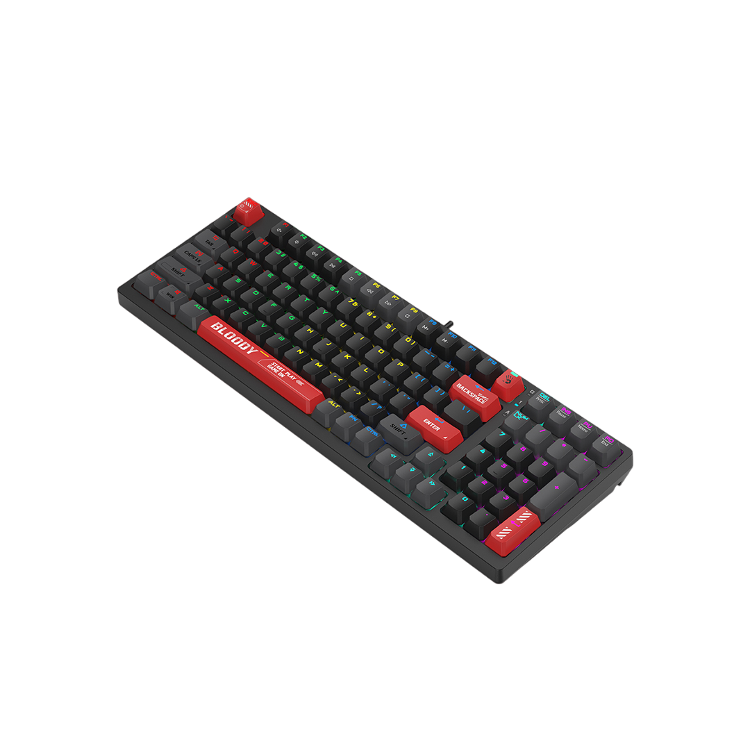 Bloody S98 BLMS Mechanical Switch- Swappable Keys - Quiet Typing - 7 Game Mode Storage