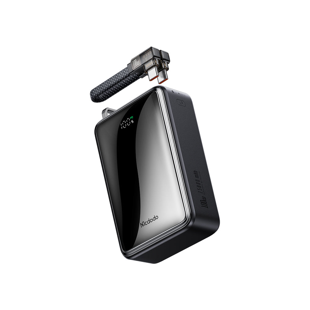 Mcdodo 100W 25000mAh Digital Display 2C+1A Power Bank Built-in Cable - MC-0561