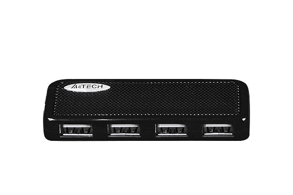 A4Tech HUB-64 USB Hub - USB 2.0 - 4 Ports - Compact and Sleek Design - 480 Mbps Transfer Rate - For PC/Laptop
