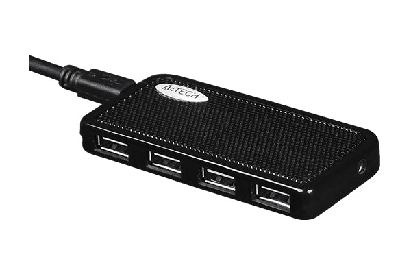 A4Tech HUB-64 USB Hub - USB 2.0 - 4 Ports - Compact and Sleek Design - 480 Mbps Transfer Rate - For PC/Laptop