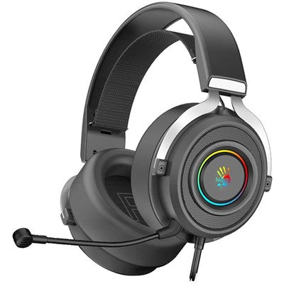 Bloody G535P Surround Sound Gaming Headset Black - RGB Flow Backlight - Single 3.5 mm Pin (with PC extension) - Detachable Noise Canceling Mic