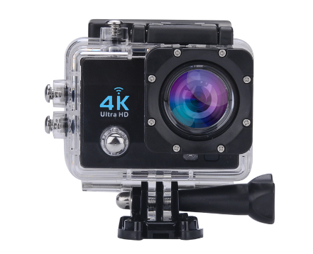 Action Sports Camera WiFi 4K with Waterproof Casing and Multiple Mounts