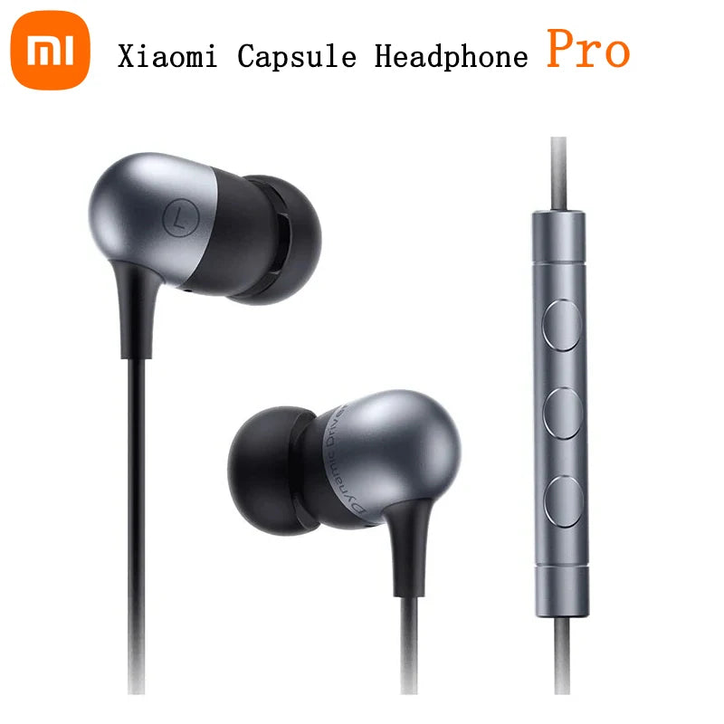 Original Xiaomi Capsule Headphone Pro Dual Dynamic Drivers 3.5mm Audio Jack Wired Control In-ear Mi Earphone with Microphone