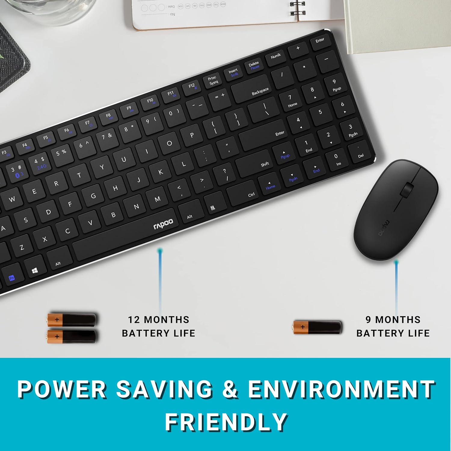 Rapoo 9300M Multi-Mode Wireless Keyboard and Mouse