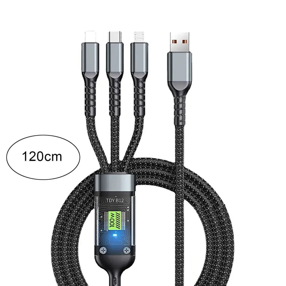 Faster FC-D5 100w Digital Display Braided 3 in 1 Cable