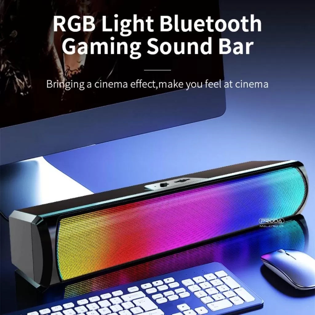 Remax Rb-M8 Wireless Bluetooth V5.0 Portable Speaker Hifi Audio Super Bass Rgb Led Light Speaker
