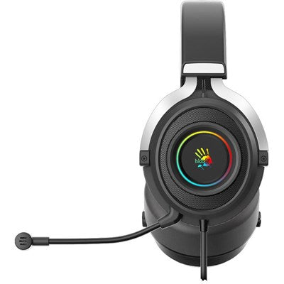 Bloody G535P Surround Sound Gaming Headset Black - RGB Flow Backlight - Single 3.5 mm Pin (with PC extension) - Detachable Noise Canceling Mic