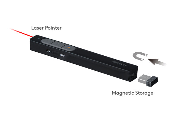 A4Tech LP-15 Laser Pen - 2.4G Wireless - Wireless Laser Presenter - Presentation Remote - Laser Pointer - Powerpoint Slide Change