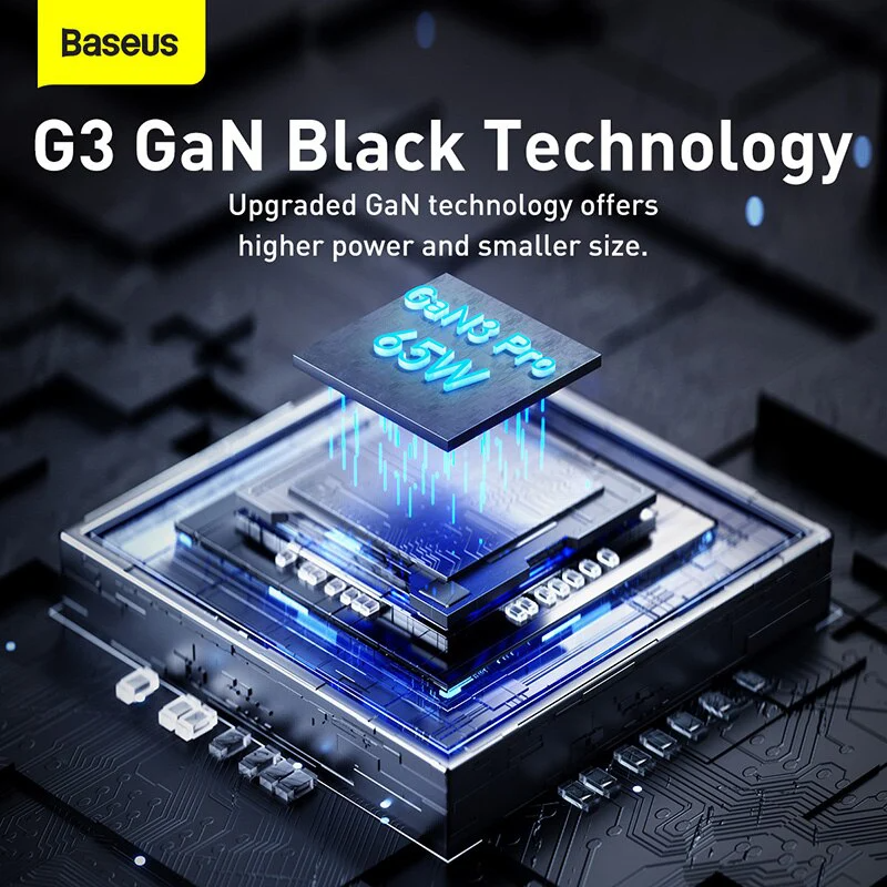 Baseus GaN3 Pro Desktop Powerstrip AC+2U+2C 65W CN Black