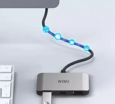 WiWu Alpha C2H 3 in One USB C to HDMI USB Adapter
