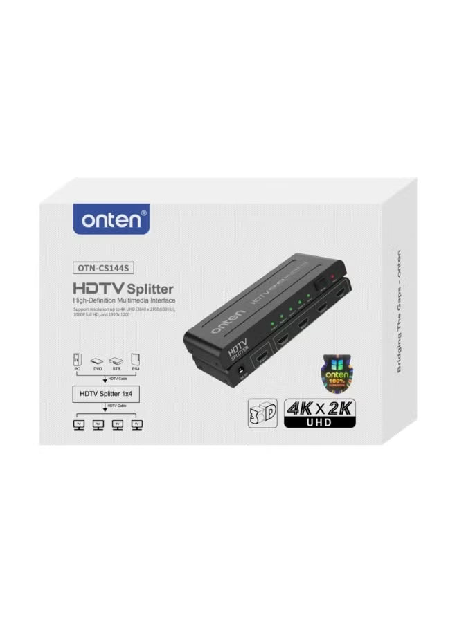Onten CS144S HDMI Splitter 4 Port, 1 in 4 Out 4K