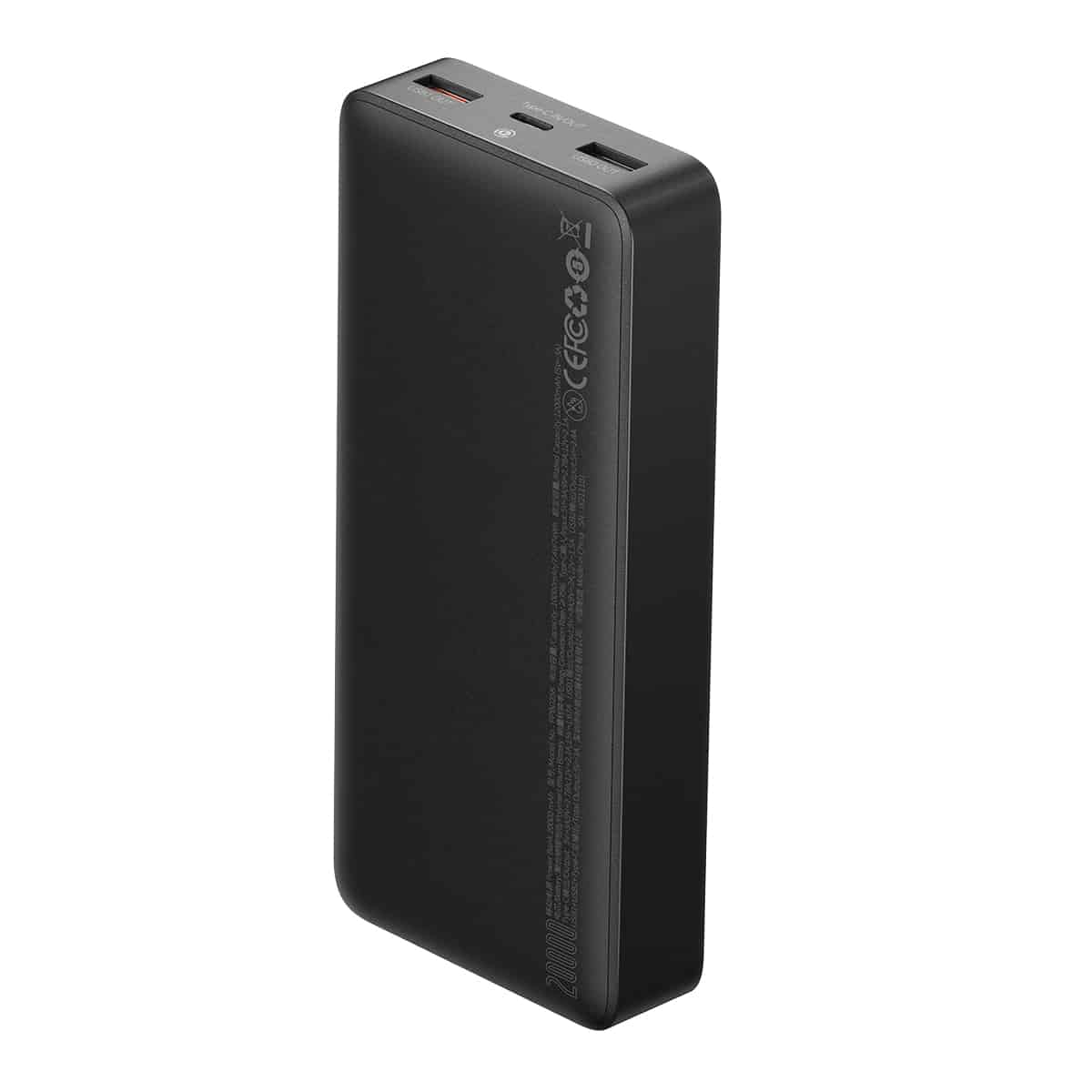Baseus Bipow Digital Display Fast charge Power bank 20000mAh 25W Black  (With Baseus Mini White charging  cable Type-C to type-c 60W(20V/3A) 50cm black)