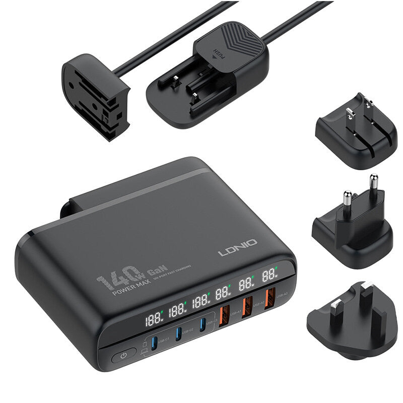 Ldnio 140W GaN Super Fast Desktop Charger with USB C to C Cable