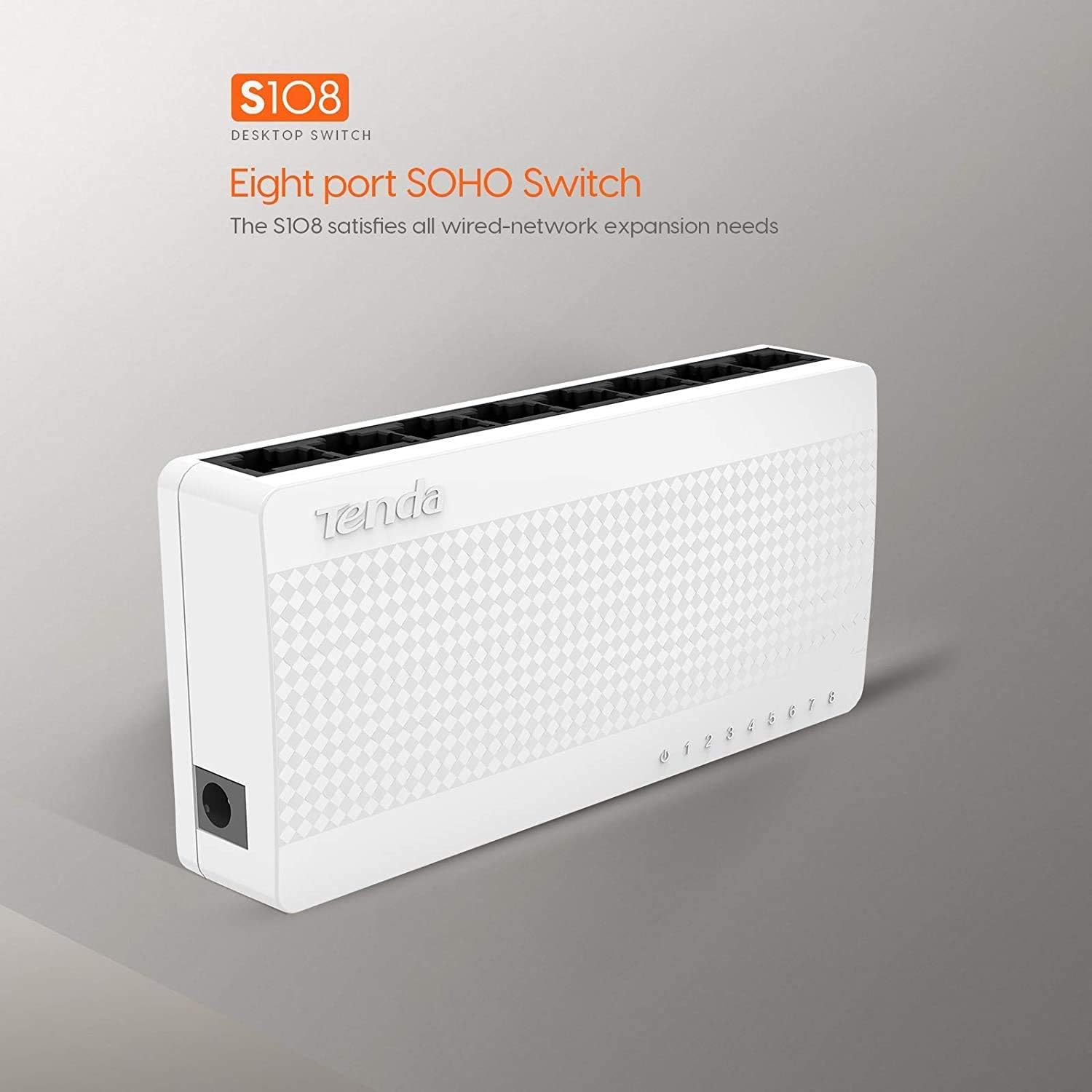 Tenda S108 Switch 8 Port Ethernet Desktop Network 10 / 100Mbps LAN Hub Small And Smart, Easy Plug