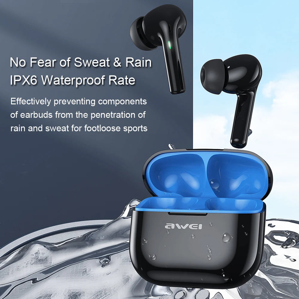 Awei T1 Pro in-Ear phone Bluetooth 5.3 Earphone TWS Wireless Headphones With Mic Touch Control Headset For iPhone Xiaomi Earbuds